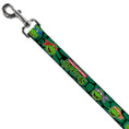 Load image into Gallery viewer, Dog Leash - Classic TEENAGE MUTANT NINJA TURTLES Turtle Faces Black/Green Turtle Shell