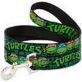Load image into Gallery viewer, Dog Leash - Classic Teenage Mutant Ninja Turtles Group Faces/TURTLES Turtle Shell Black/Green