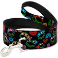 Load image into Gallery viewer, Dog Leash - Classic Teenage Mutant Ninja Turtles Electric Expressions/Turtle Shells Black/Multi Neon