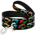 Load image into Gallery viewer, Dog Leash - Classic Teenage Mutant Ninja Turtles Electric Expressions Black/Multi Neon