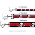 Load image into Gallery viewer, Dog Leash - Casey Jones Baseball & Hockey Stick CLOSE-UP Stripe Black/White/Red