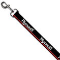 Load image into Gallery viewer, Dog Leash - PLYMOUTH Text/Stripe Black/White/Gray/Red
