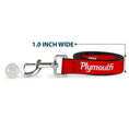Load image into Gallery viewer, Dog Leash - PLYMOUTH Text Logo Red/White