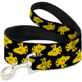 Load image into Gallery viewer, Dog Leash - Peanuts Woodstock Face Flip Black/Yellow