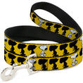 Load image into Gallery viewer, Dog Leash - Peanuts Snoopy Walking/Silhouette Pose Yellow/Black/White