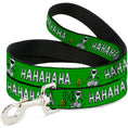 Load image into Gallery viewer, Dog Leash - Peanuts Snoopy and Woodstock Laughing HAHA Pose Green