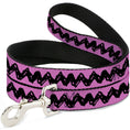 Load image into Gallery viewer, Dog Leash - Peanuts Charlie Brown Zig Zag Stripe Pink/Black