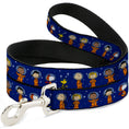 Load image into Gallery viewer, Dog Leash - Peanuts Gang Astronauts Standing Poses Stars Blue/White
