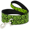 Load image into Gallery viewer, Dog Leash - Question Mark Scattered Lime Green/Black