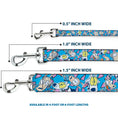 Load image into Gallery viewer, Dog Leash - Rocko & Spunky Scattered Expressions/Triangles Blue/Lavender