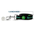 Load image into Gallery viewer, Dog Leash - RICK AND MORTY Title Logo and Portal Pose Black