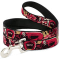 Load image into Gallery viewer, Dog Leash - Rick and Morty Anatomy Park Collage Reds/Black