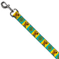 Load image into Gallery viewer, Dog Leash - Scooby Doo Pose and Dog Tag Blocks Yellow/Blue