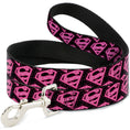 Load image into Gallery viewer, Dog Leash - Diagonal Superman Logo w/Hearts Black/Pink