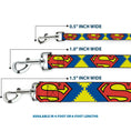 Load image into Gallery viewer, Dog Leash - Jagged Superman Shield CLOSE-UP Yellow/Blue/Red