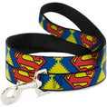 Load image into Gallery viewer, Dog Leash - Jagged Superman Shield CLOSE-UP Yellow/Blue/Red