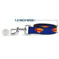 Load image into Gallery viewer, Dog Leash - DC League of Super-Pets Superman Shield Logo Blue/Red/Yellow
