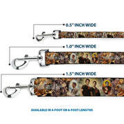 Dog Leash - SUPERNATURAL 4-Character Saintly Icons/Skull & Roses