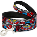 Load image into Gallery viewer, Dog Leash - THE AMAZING SPIDER-MAN Stacked Comic Books/Action Poses