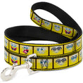 Load image into Gallery viewer, Dog Leash - SpongeBob 10-Expressions Filmstrip Yellows/Black/White