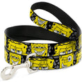 Load image into Gallery viewer, Dog Leash - SpongeBob 4-CLOSE-UP Expressions/Crackle Black/Gray/Yellow