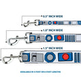 Load image into Gallery viewer, Dog Leash - Star Wars R2-D2 Bounding Parts4 White/Black/Blue/Gray/Red