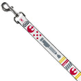 Load image into Gallery viewer, Dog Leash - Star Wars REBEL PILOT Rebel Alliance Insignia/Lightsaber/X-Wing Fighter White/Red/Yellow/Gray
