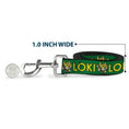 Load image into Gallery viewer, Dog Leash - Kawaii LOKI Standing Pose/Text Green/Yellow