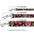Load image into Gallery viewer, Dog Leash - Bobo Sugar Skull/Paisley Black/Multi Color