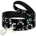 Load image into Gallery viewer, Dog Leash - Beetlejuice Sandworm Healftone Repeat Black/Gray