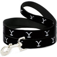 Load image into Gallery viewer, Dog Leash - Yellowstone Y Logo Black/White