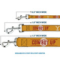 Load image into Gallery viewer, Dog Leash - Yellowstone Y Logo COWBOY UP Text Yellow/Red/White