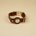 Load image into Gallery viewer, Stylish Leather AirTag Dog Collar - Dark Brown - Davie
