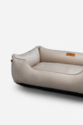 Load image into Gallery viewer, Bolster Beds Premium Chester & Lee | Classic Velvet Sleeper Dog Bed Beige