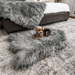 PupRug Faux Fur Orthopedic Dog Bed - Curve Charcoal Grey