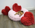 Load image into Gallery viewer, Red Shag Heart Pillow