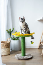 Cat Sunflower Tree Bed - Sisal Covered 2 in 1 Climbing Activity Tower
