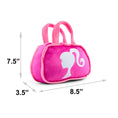 Load image into Gallery viewer, Dog Toy Squeaker Plush - Barbie Silhouette and Autograph Script Handbag Replica Pink/White