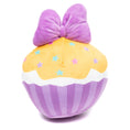 Load image into Gallery viewer, Dog Toy Squeaker Plush - Daisy Duck Script Cupcake with Pink Bow