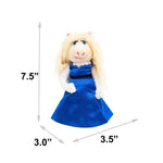 Dog Toy Squeaker Plush - The Muppets Miss Piggy Blue Gown Full Body Pose