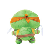 Dog Toy Squeaker Plush - Teenage Mutant Ninja Turtles Michelangelo Full Body Nunchucks Pose Orange