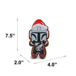Dog Toy Squeaker Plush - Star Wars Holiday Mandalorian Santa Cookie Replica