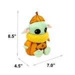 Dog Toy Squeaker Plush - Star Wars Halloween Grogu Pumpkin Sitting Pose