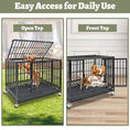 Load image into Gallery viewer, Heavy-duty 37" stackable dog kennel with open top and front access, featuring two dogs inside, on wheels for mobility.