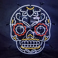 Load image into Gallery viewer, Dia De Los Muertos Hanuted Skull Death Mask Neon Signs