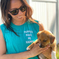 Load image into Gallery viewer, Puppies Make Me Happy Motto Crop Top | Present for Dog Lovers