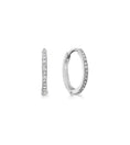 Load image into Gallery viewer, OLIVE & CHAIN Diamond 15mm Huggie Hoop Earring - White Gold