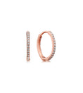 Load image into Gallery viewer, OLIVE & CHAIN Diamond 15mm Huggie Hoop Earring - Rose Gold