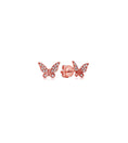 Load image into Gallery viewer, OLIVE & CHAIN Diamond Butterfly Stud Earring - Rose Gold