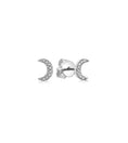 Load image into Gallery viewer, OLIVE & CHAIN Diamond Moon Stud Earring - Yellow Gold, Small, Single
